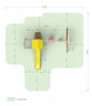Детская площадка КД-1-1 с желтой горкой и крышей, 1 качели лодочка + 1 качели кубельковые